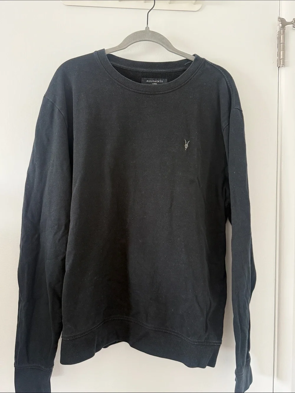 AllSaints Black Crewneck Sweatshirt with Logo